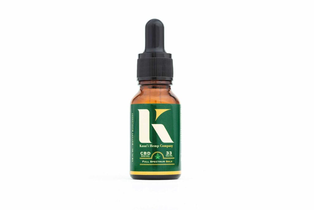 Organic Full Spectrum Gold CBD Oil 500 mg/ 15 ml - Kauai Hemp Company